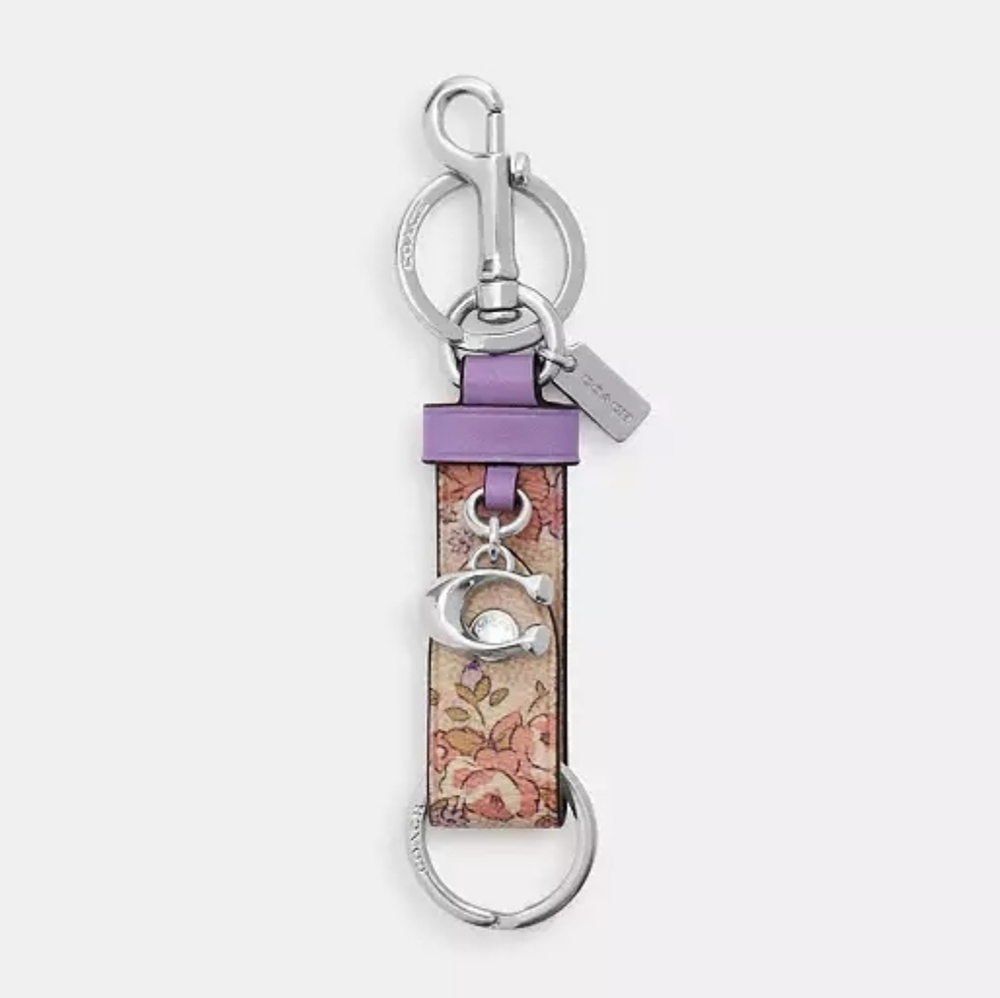 *NWT* COACH Floral Trigger Snap Bag Charm